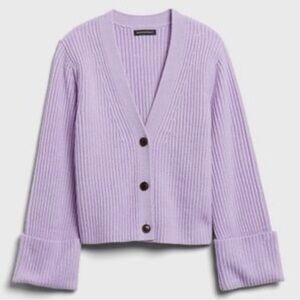 Banana Republic Lilac Ribbed Cardigan